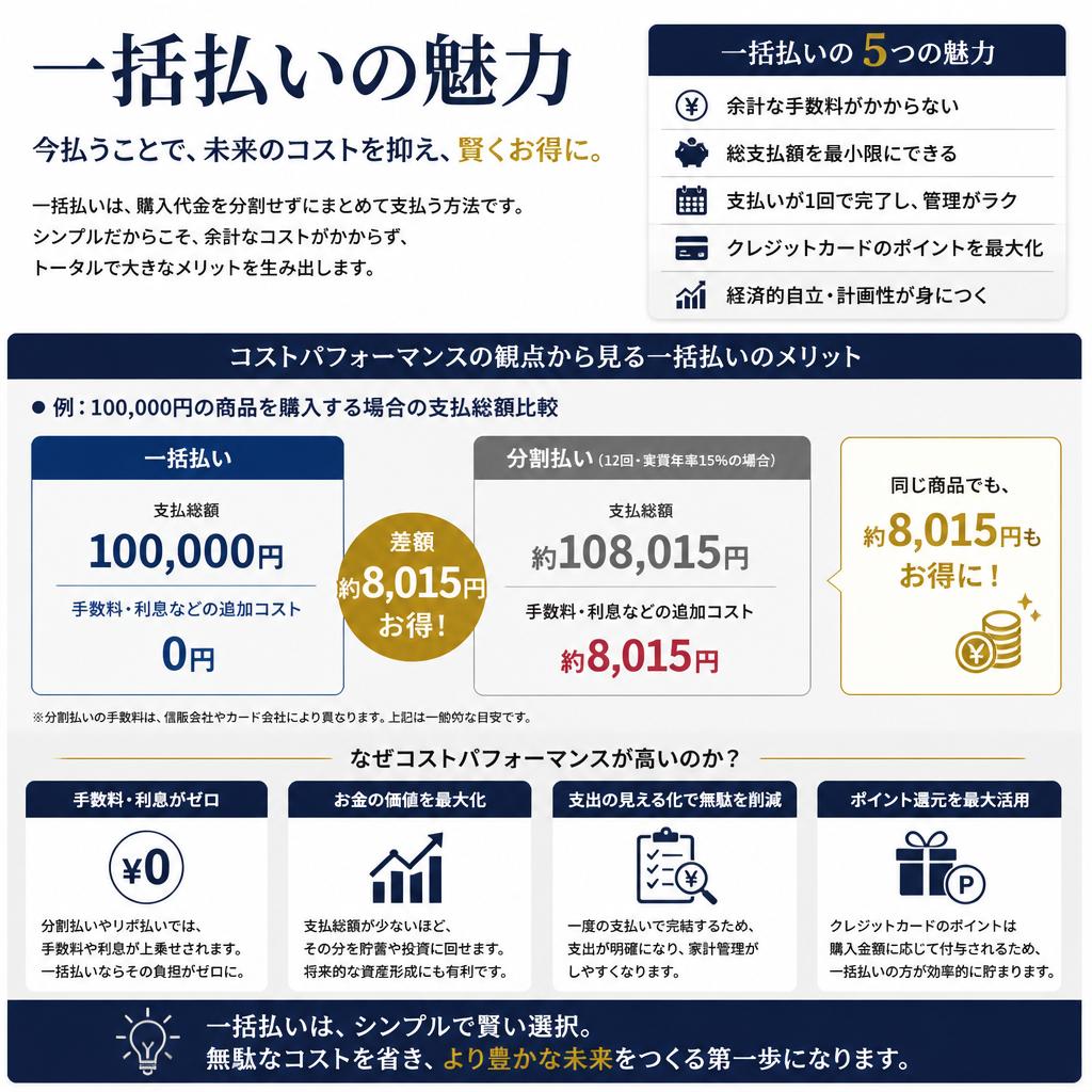 一括払いのメリット：長期的な視点で考えよう