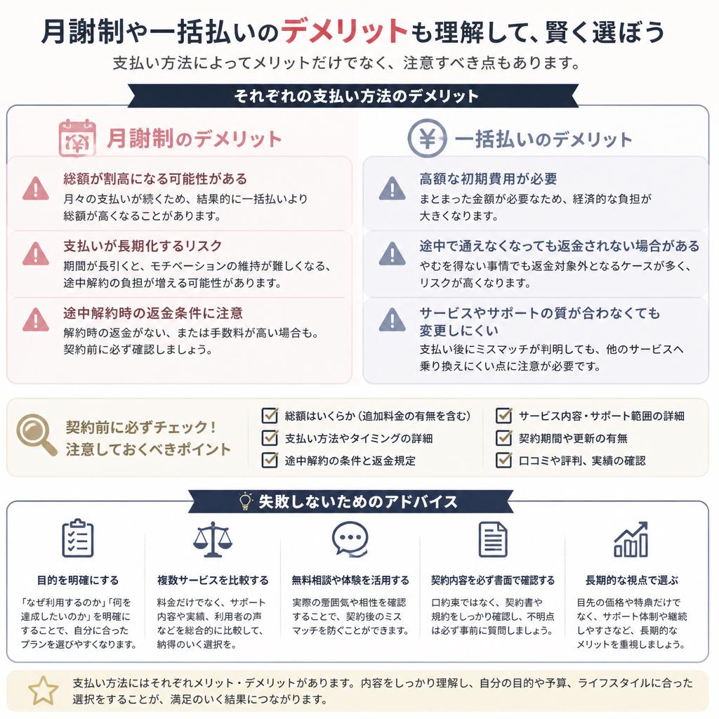 支払い方法のデメリットも理解しておこう