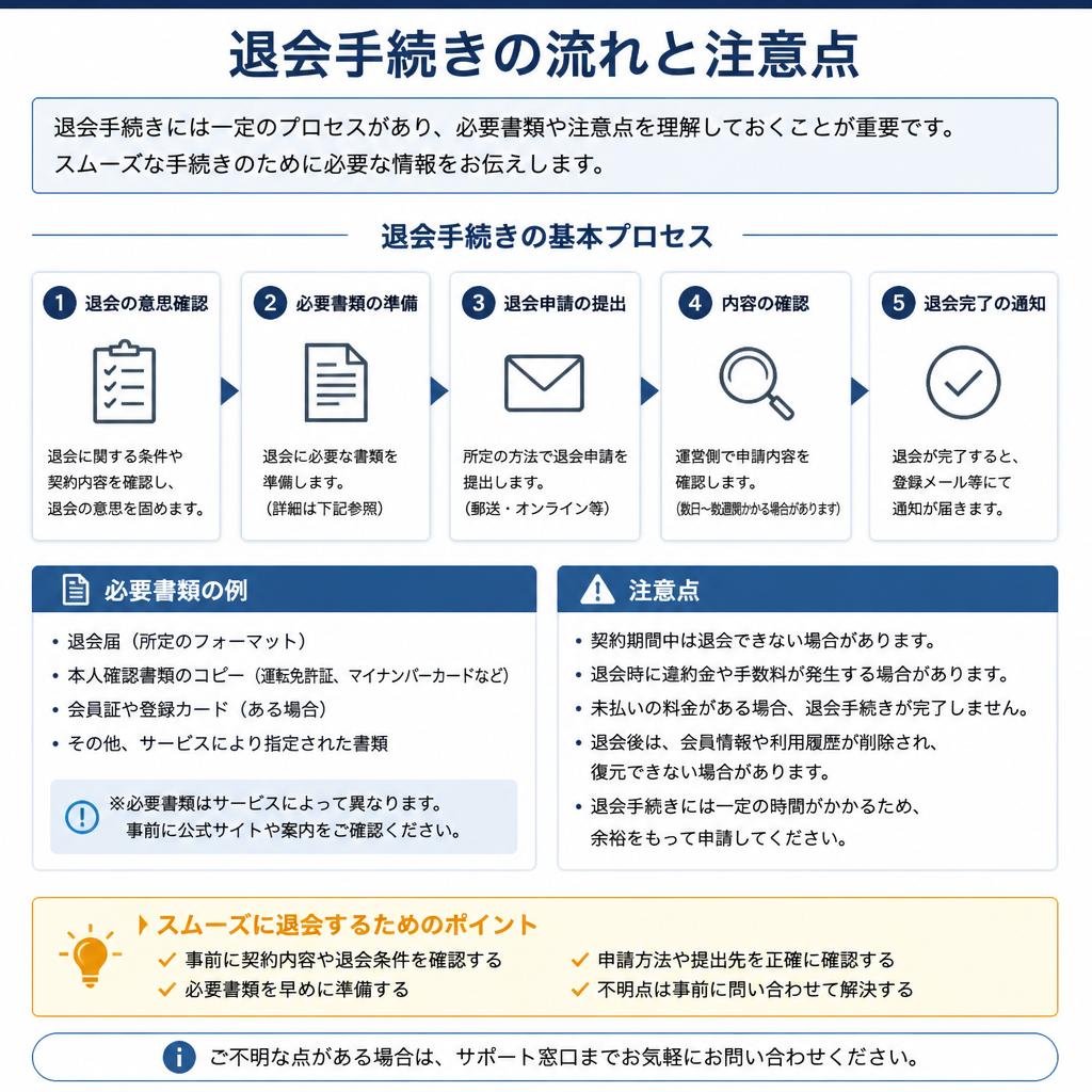 退会手続きの流れ
