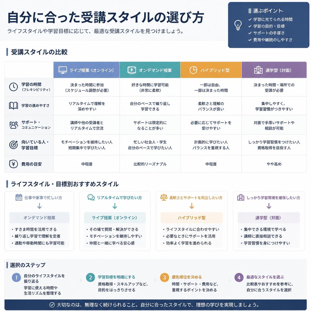 2. 自分に合った受講スタイルを選ぶ