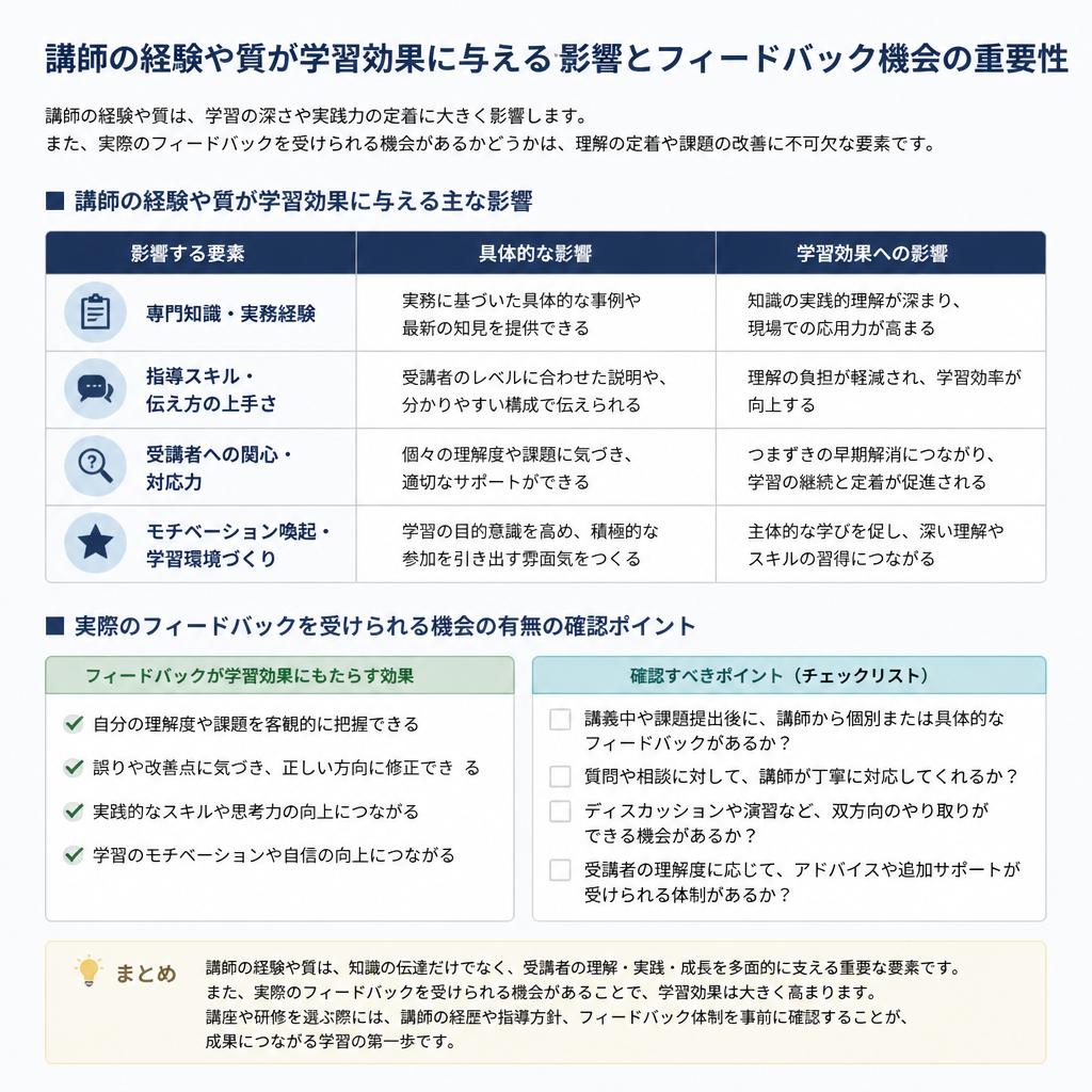 5. 講師の質とフィードバック