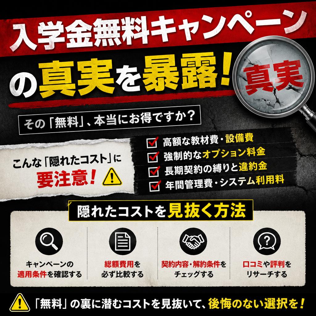 入学金無料キャンペーンの真実を暴露！隠れたコストを見抜く方法