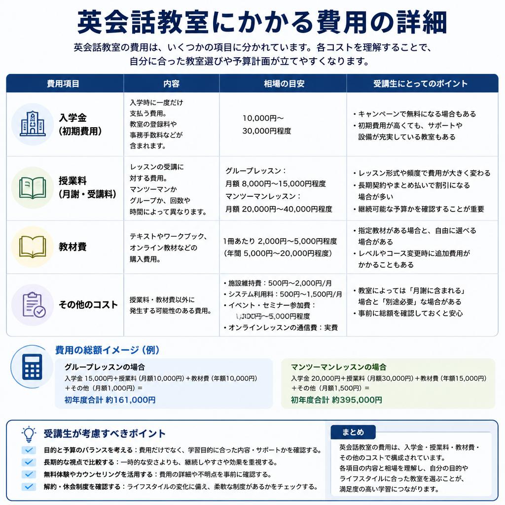 英会話教室の費用構成を徹底解剖
