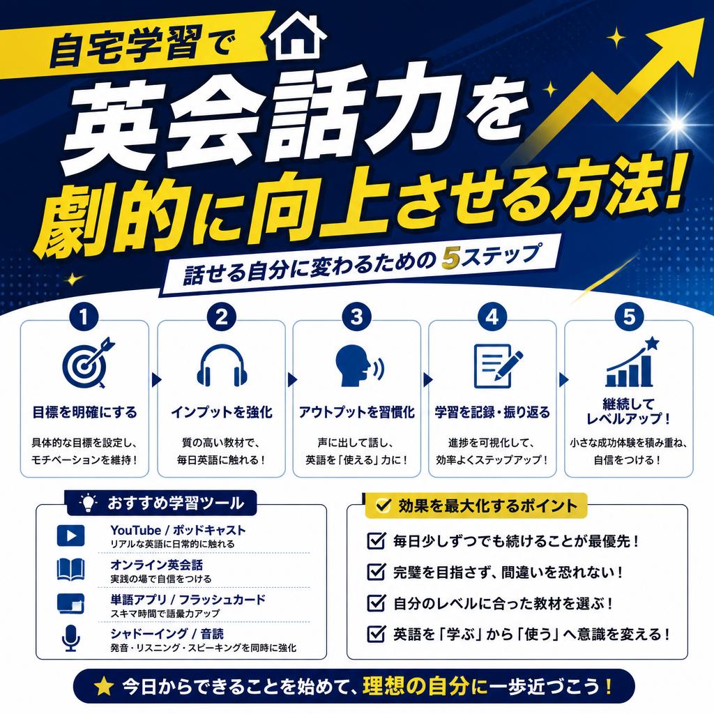 自宅学習で英会話力を劇的に向上させる方法！