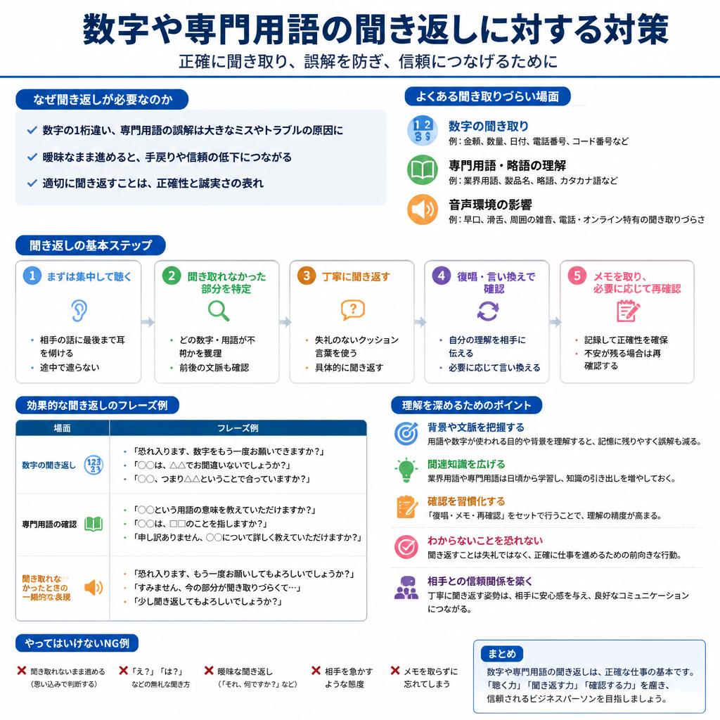 4. 数字や複雑な言葉の聞き返し方