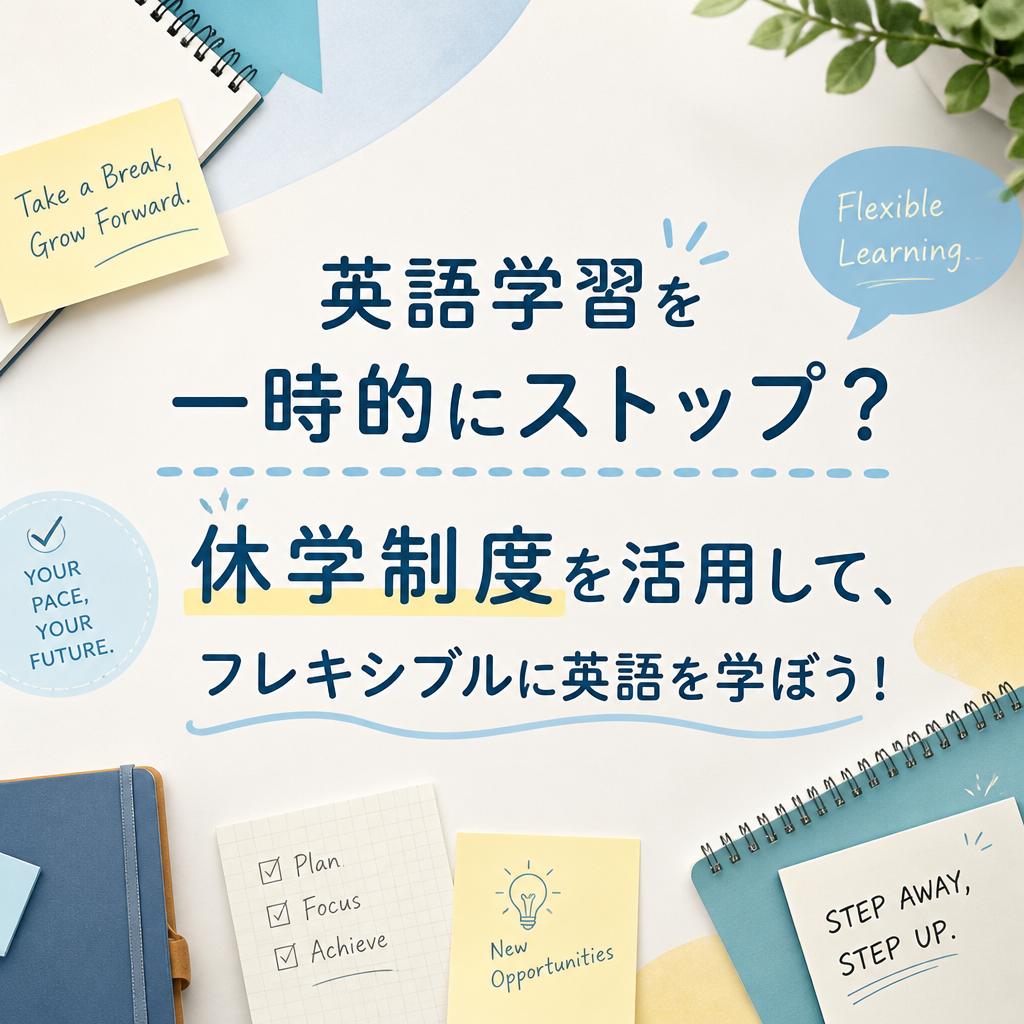 英語学習を一時的にストップ？休学制度を活用して、フレキシブルに英語を学ぼう！