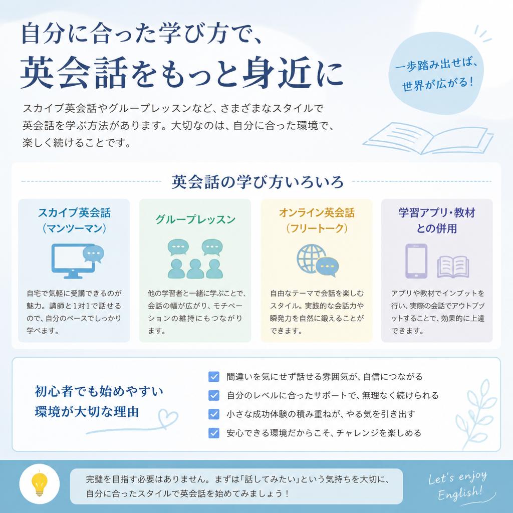 初めての英会話学習：あなたに合ったスタイルとは？