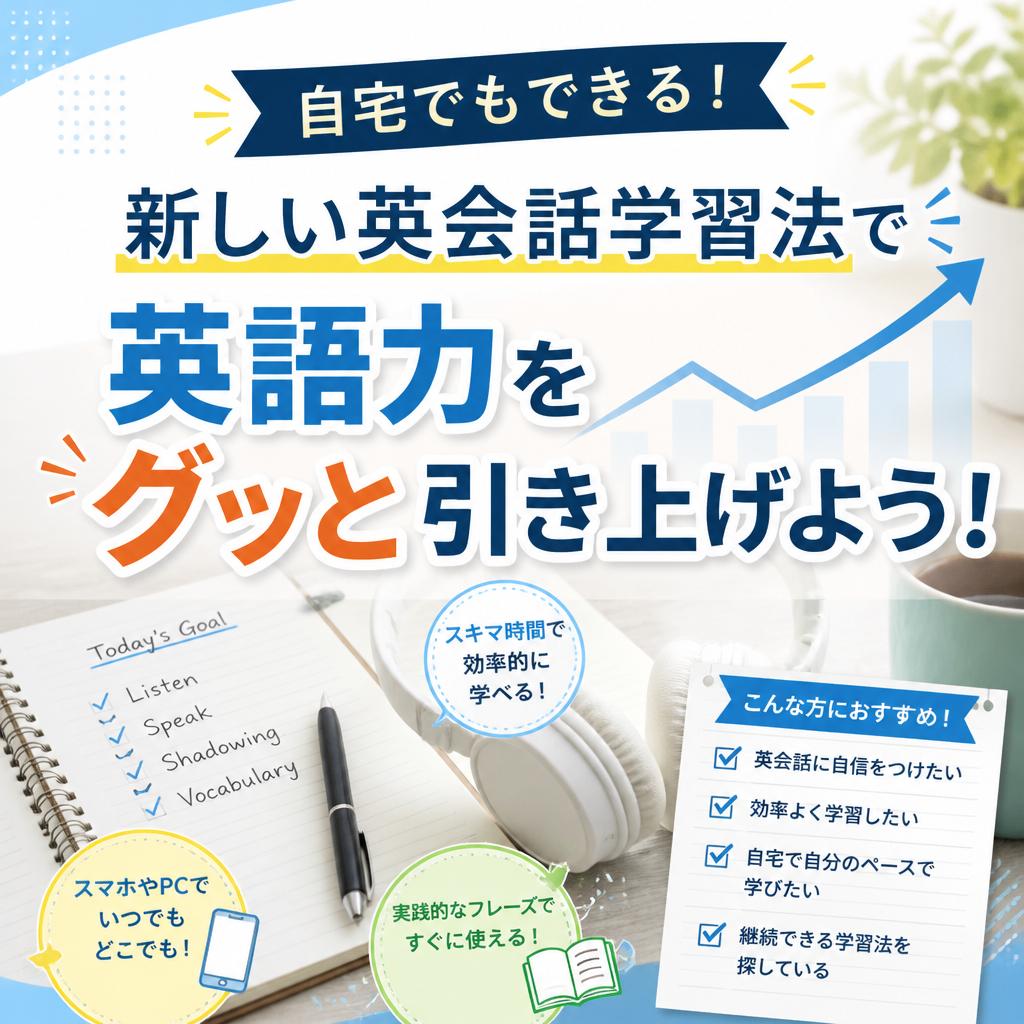 自宅でもできる！新しい英会話学習法で英語力をグッと引き上げよう！