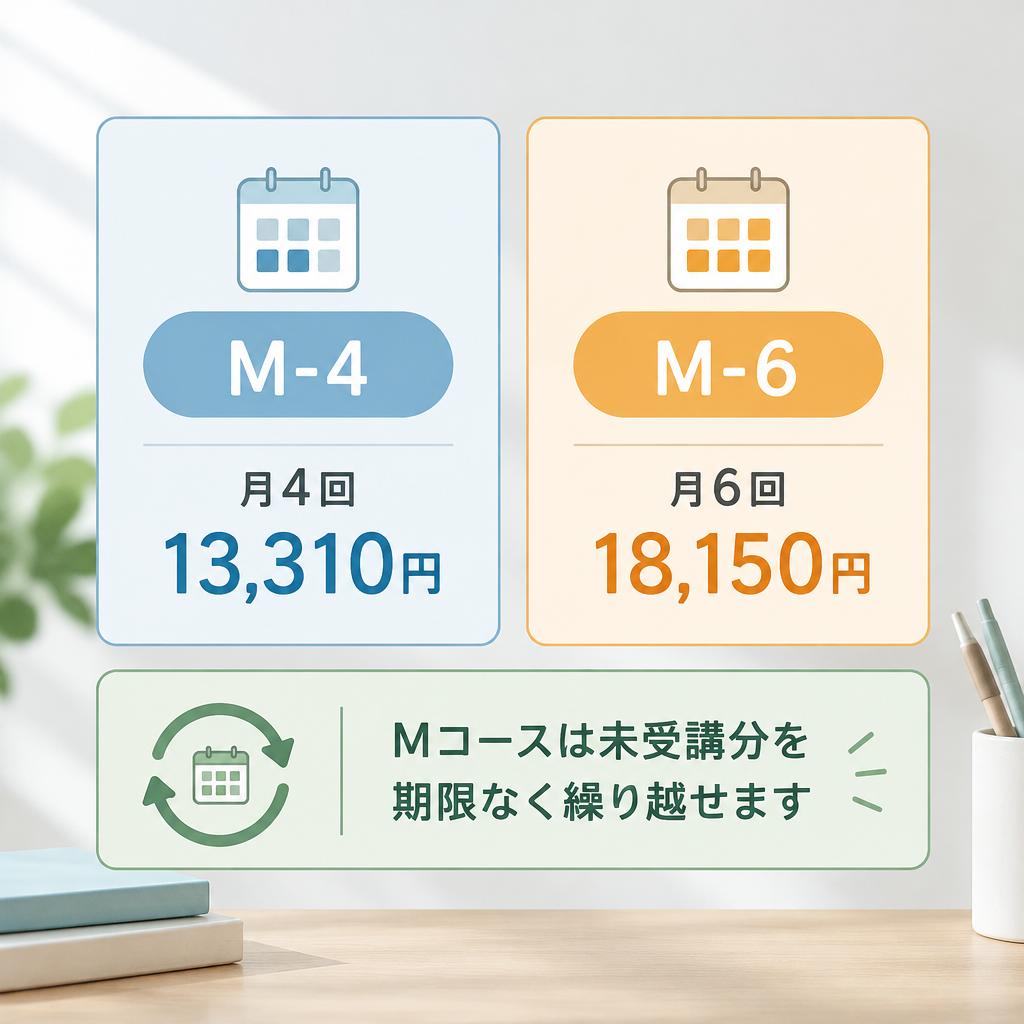月謝の秘密は、選べるコースと無理なく続けられる仕組み