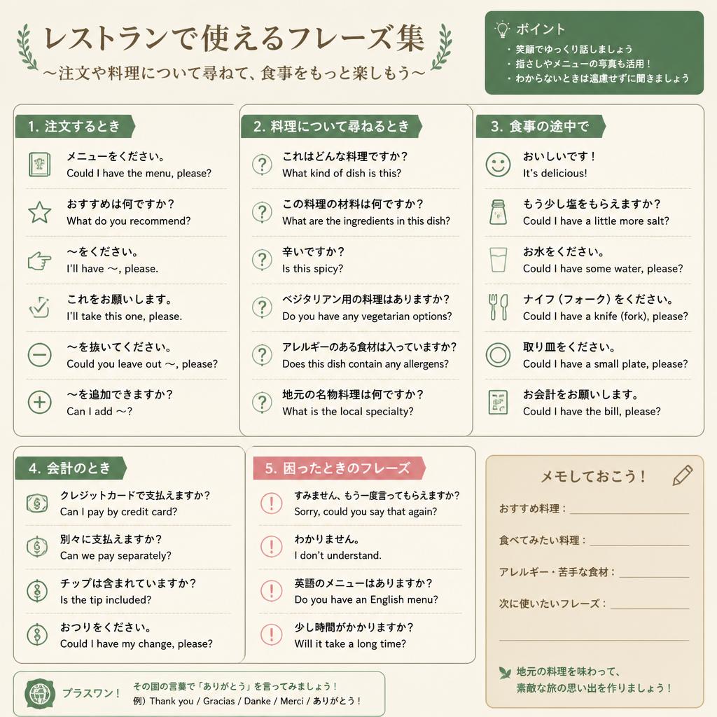 レストランでの注文の仕方