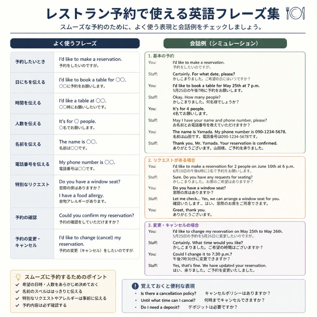 予約の会話例
