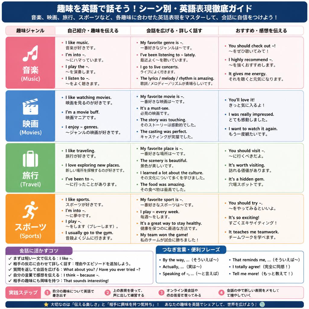 趣味別!おすすめの英語表現集